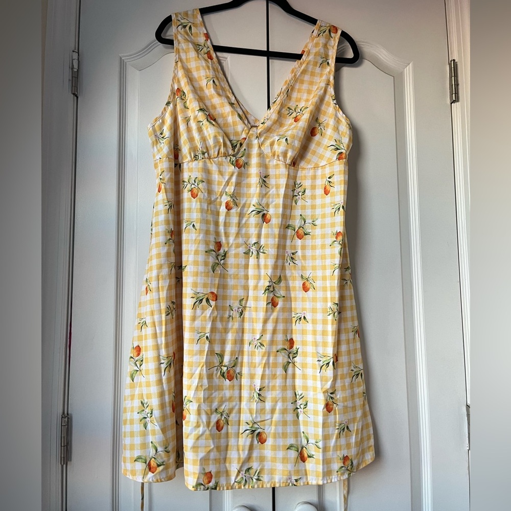 Yellow Gingham Lemon Dress
